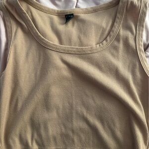 SHEIN Ribbed Beige Tank Top